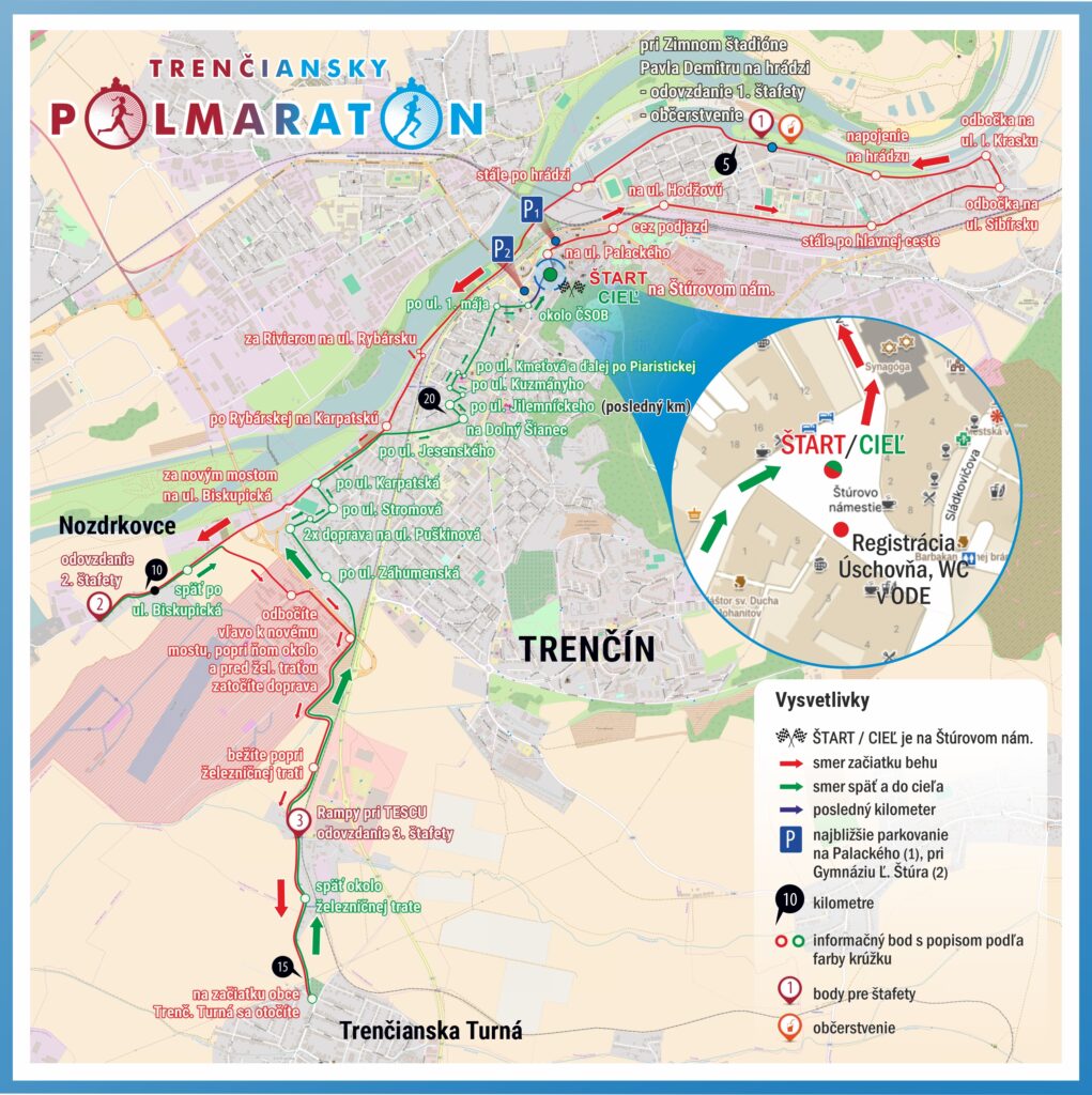 Mapa 2024 - trenčiansky polmaratón